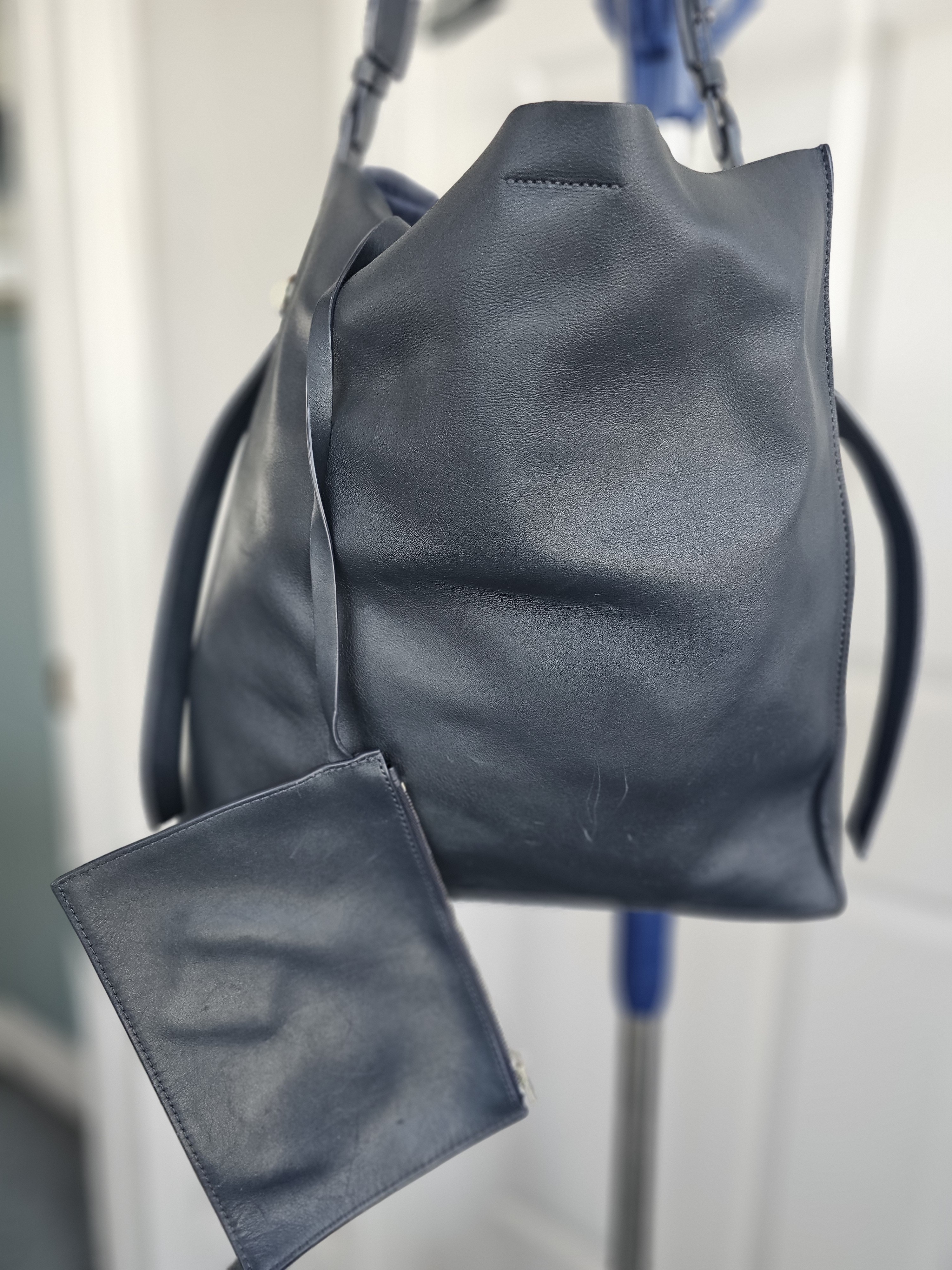 Navy Blue Leather All Saints Tote Bag — image 8 of 8